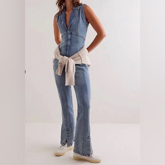 Free People Pants - NWOT Free People Cielo CRVY Ring The Alarm One-Piece Jumpsuit Size Small
